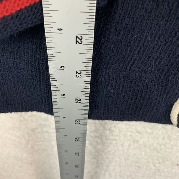 Talbots Sweater Blazer Women XL Blue Striped Trim Long Sleeve Cardigan 7859 - Picture 5 of 8